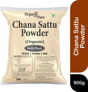 Organic and Pure Chana Sattu Powder Chana Ka Sattu Roasted Channa Weight Protein Muscle (Refill)