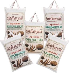 siridhanyalu Organic Millet Flour Kodo Little Foxtail Browntop Barnyard Millets Atta (Powder)