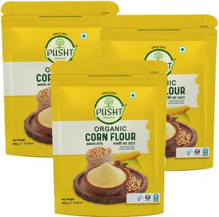 Pusht Organic Corn Flour Powder, Makka/Maize Atta, Gluten Free - 500G