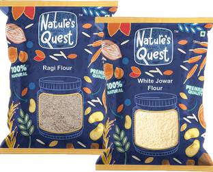 Nature’s Quest Millets Flour Combo 1800 Gms( Pack of 2) | White Jowar Flour, Ragi Flour