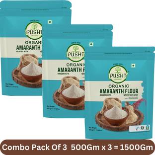Pusht Organic Amaranth Flour/ Rajgira / Chaulai Atta Pack Of 500Gm X 3Pcs