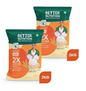 Better Nutrition Biofortified Atta: 100% Whole Wheat Flour | High in Iron, Zinc & Protein