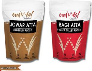 Amwel Combo of Jowar Atta 450g + Ragi atta 450g | Sorghum + Finger Millet