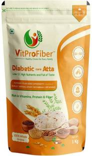 VitProFiber Diabetic Care Atta, Low GI Multigrain Flour with Almond, Flax Seed Pack of 2