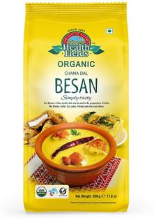 HealthFields Organic Gram Flour, Besan, Made From Pure Chana Dal, No Artificial Additives