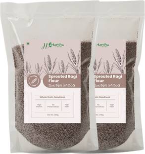 HarithaFoods Sprouted Ragi Flour | 100% Natural & Gluten-Free | High in Protein & Calcium,