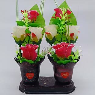 Pbstar Home Decor Flower Multicolour plant ( Pack of 1 ) Plastic Flower Basket
