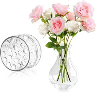 MAYCREATE Flower Frog Spiral Stem Holder for Vases Floral Plastic Flower Basket