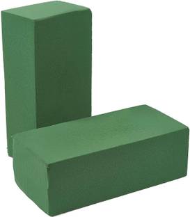 ERCOLE Floral Foam Block Brick for Artificial Flower Art n Craft (Green-2Pc, 10x8x22cm)