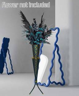 ITMK ISHA TOUCH METAL KING Flower basket (pack of 1) best sky blue Gift Item and use full metal stand Iron Flower Basket
