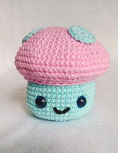 VARSHAA CROCHET Tiny Crochet Mushroom Basket Cotton Flower Basket