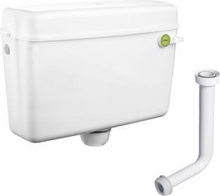 Lipka Round PVC Flushing Cistern White Colour Side Handle Flush Tank