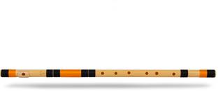 Radhe Flutes PVC Fiber E Natural Bansuri Double Base Octave Right Handed With Lip-Plate PVC Flute