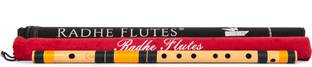 Radhe Flutes C Natural Bansuri Right Hand Middle Octave | Hard & Velvet Cover PROFESSIONAL Bamboo Flute