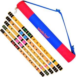 Sarfuddin Flutes 5 Bansuri Combo Set Scale ( C,C#,D,D#,E) Bamboo Flute