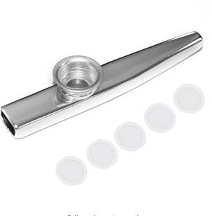 VASADIGITAL Kazoo Aluminum Allow Musical Instrument - Silver Aluminum Flute