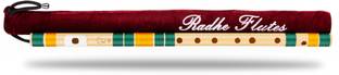 Radhe Flutes C Natural Right Hand With Velvet Cover PVC Dark Green & Orange PVC Flute