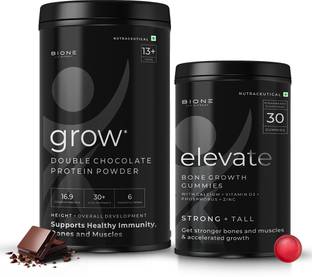 Bione Wellness Kit | Grow Powder for Height Growth & Calcium Gummies for Bone Support Combo