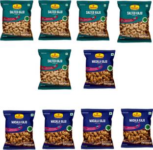 Haldiram's Salted Kaju (5 pack) + Masala Kaju (5 Pack) 35 gm each Combo