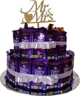 Cadbury Dairy Milk & Melody Chocolates With Mr & Mrs Cake Topper Combo