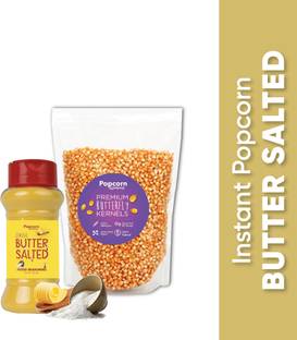 POPCORN&COMPANY Mushroom Corn Kernels Seeds with Butter Salt Seasoning Combo (380 g) Combo