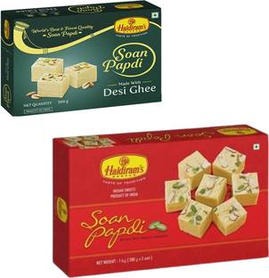 Haldiram's Soan Papdi Special Ghee 500g + Soan Papdi 1 KG Combo