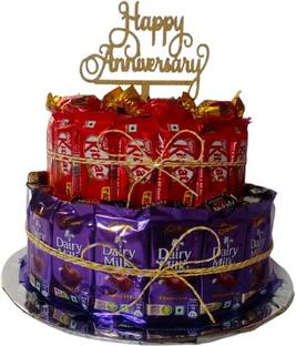 NESTLE Kit Kat | Dairy Milk & Melody chocolates & Anniversary Cake Topper Combo
