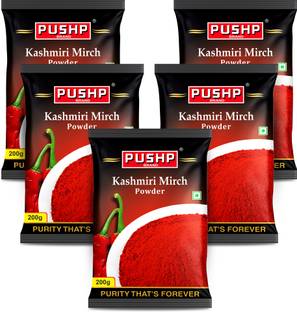 Pushp Brand Kashmiri Mirch Powder (Pack of 5 - 200g each) Combo