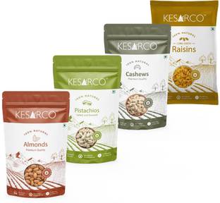 KESARCO Dry Fruits combo |Raisin, Cashew, Raw Almonds, Pistachios |100gm each Combo