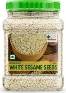 Bliss of Earth Organic White Sesame Seeds 600gm For Eating, Raw Food Sesame Seeds