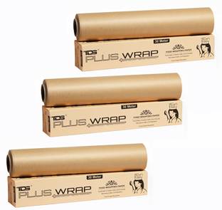 TDS PLUS WRAP Food Wrapping Plain Paper Roll | 100% Microwave Safe up | Biodegradable Parchment Paper