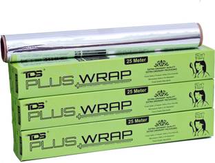 TDS 25 METER PLUS WRAP ALUMINIUM FOIL PAPER PACK 3 | KITCHEN FOIL | SILVER ROLL | HOME KITCHEN USE ALUMINIUM FOIL | 11 MICRON FOR DAILY FOOD PACKAGING Aluminium Foil