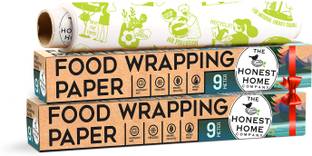 The Honest Home Company Reusable Food Wrapping Paper 9Mtr Roll - Pack Of 2 - Non Stick, Oilproof Parchment Paper