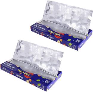 Freshee 75 Pre cut Aluminium Foil Sheet Pack of 2Pop up Kitchen FoilJust Pull and Wrap Shrinkwrap