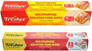 Freshee 22meter with 5M Multipurpose Non-Stick Food Paper, Grease Proof, Organic Paper Parchment Paper