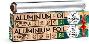 The Honest Home Company Aluminium Foil Paper Roll 18 Meter - Silver Foil Paper (9+9), 11 Micron Premium Aluminium Foil
