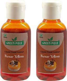 GREEN PIECE Kesar Yellow Edible Liquid Food Colour .(15 ml each)(Pack of 2) Multicolor