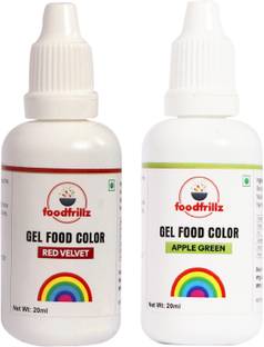 foodfrillz Red Velvet and Apple Green Food Gel Colour for colouring cake Red, Green