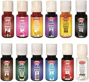 PURAMIO Gel Food Colours Combo Pack of 12- 20g Each Multicolor