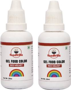 foodfrillz Red Velvet Combo Pack (20 ml x 2) Food Gel Colour for colouring cake Red