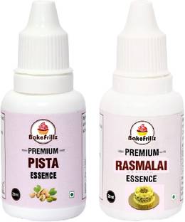 Bakefrillz Pista & Rasmalai Essence Food Flavour for cake,ice cream,indian sweets 20 ml x 2 Pista Liquid Food Essence