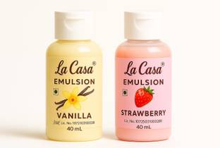 La Casa Emulsion Vanilla & Strawberry – Natural Food Flavouring Essence | Mixed Fruit Liquid Food Essence