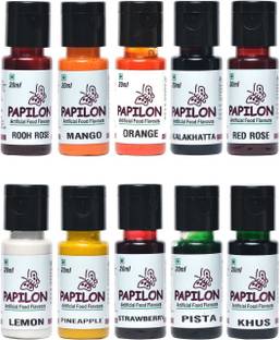 PAPILON Set of 10 Flavouring Emulsions 20ml x 10 bottles Mixed Fruit Liquid Food Essence