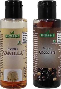 GREEN PIECE Vanilla and Chocolate Flavor food Essence.(30gm x2)(Pack of 2) Vanilla Liquid Food Essence