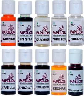 PAPILON Assorted Culinary Essence (20 Ml X 10 Bottles) Mixed Fruit Liquid Food Essence