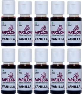 PAPILON Set of 10 Concentrated Vanilla Essence 20ml each Vanilla Liquid Food Essence