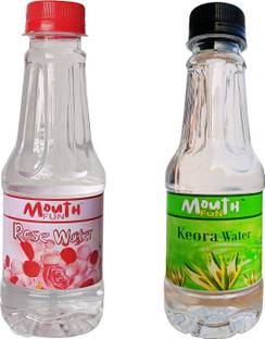 Mouthfun Combo Pack of Rose Water & Kewra Water (200 ml x 2) - Gulab Jal & Keora Jol Rose Liquid Food Essence