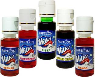 PAPILON Set Of 5 Milky Flavours Milk Liquid Food Essence