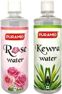 PURAMIO Rose Water & Kewra Water, 500ml Each Kewra Liquid Food Essence