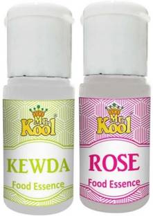 Mr.Kool Liquid Flavouring Food Essence | Rose and Kewda for icecream and desserts | Combo 40ml Rose Liquid Food Essence